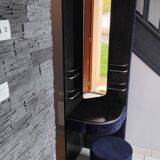 Vintage corner hairdresser from the 70s.