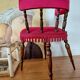 Napoleon III office chair in fuchsia velvet