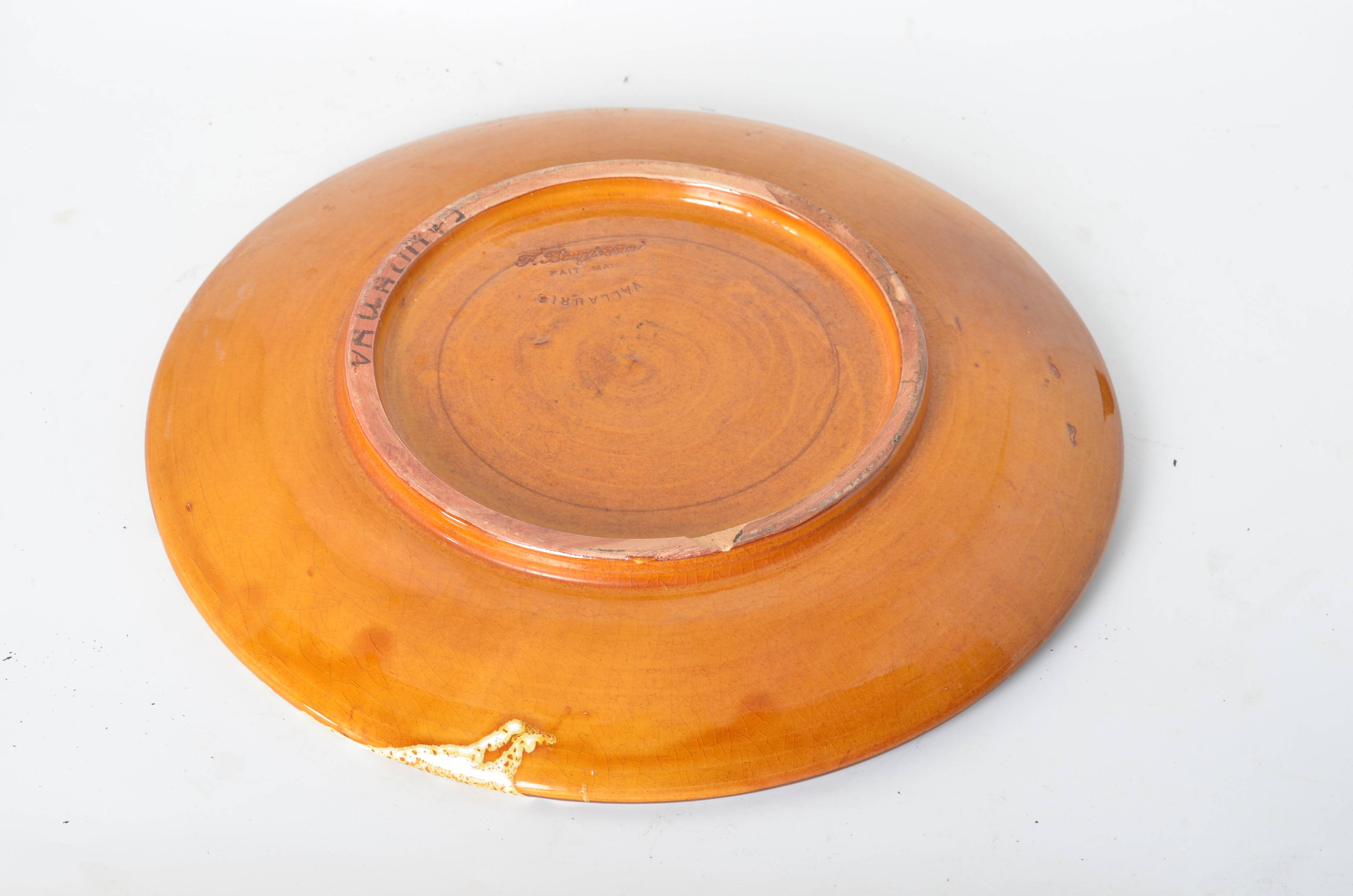 Vallauris F. Bongioanni terracotta plate