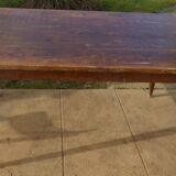 Table de ferme en chêne à pieds joinds par une entretoise