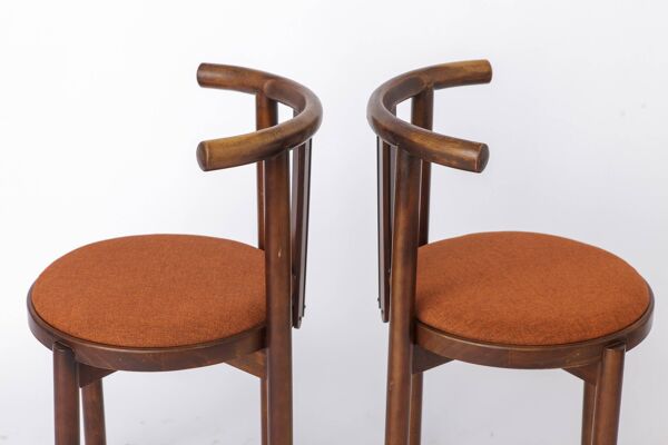 5 chaises en bois cintré des années 1950, chaises vintage en hêtre, salle à manger du milieu du siècle