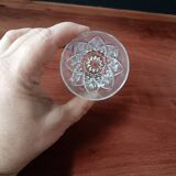 6 small 8 cl glasses in VMC glass Reims France vintage