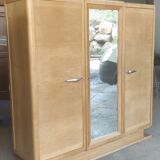 Armoire 3 portes art déco en placage d'orme
