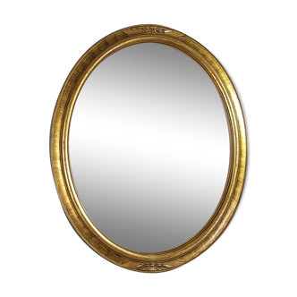 Oval mirror frame old carved gilded wood 57.5x47.5 cm SB