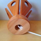 Scandinavian wooden flower lamp 1970