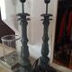 Pair of lamps forestier cast iron collection fil de fer