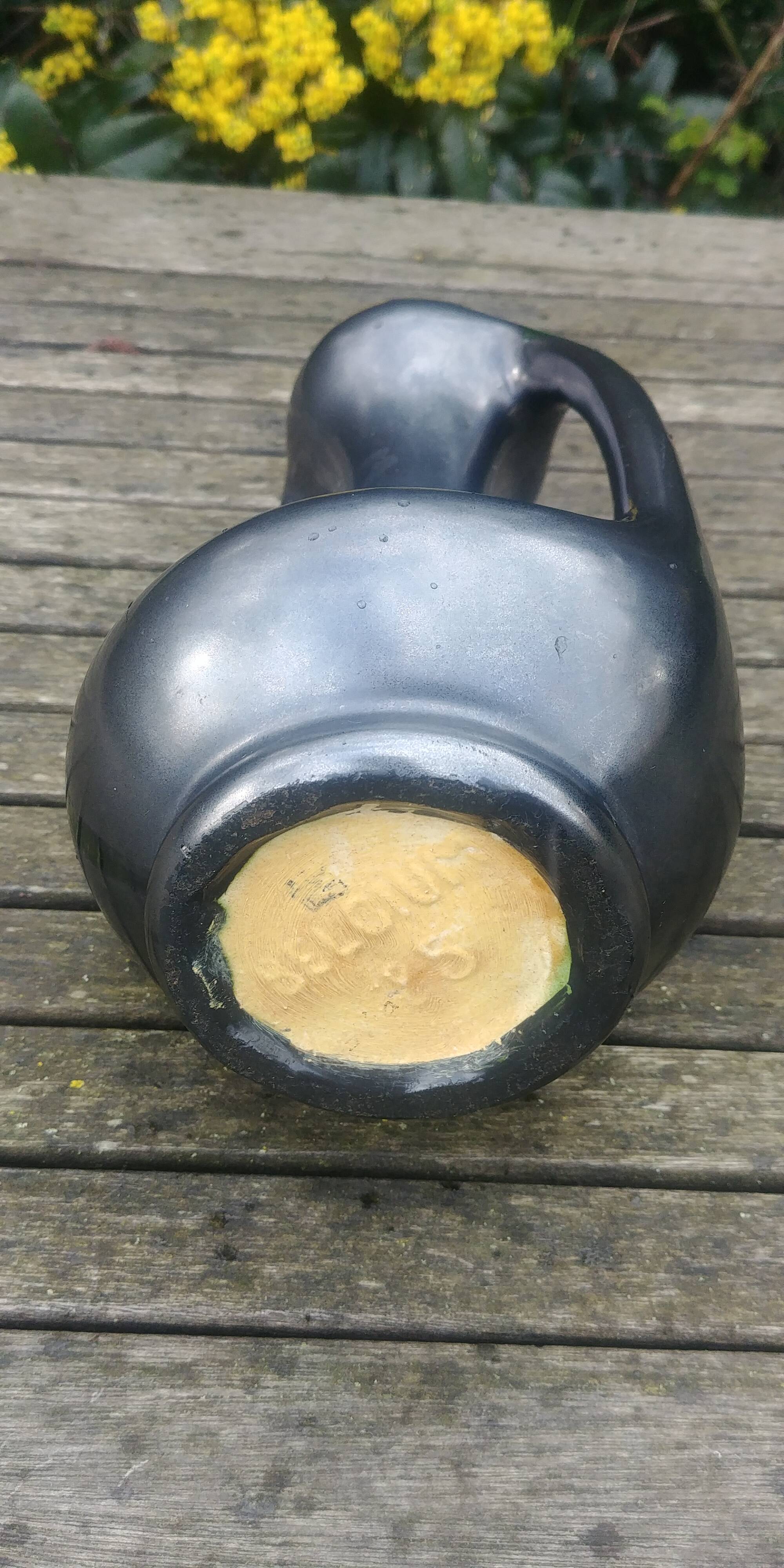 Soliflore vase in matt black ceramic 60s