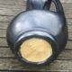 Soliflore vase in matt black ceramic 60s