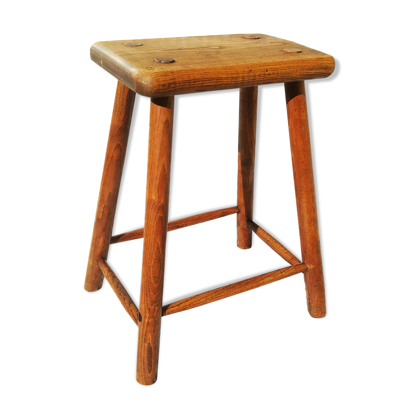 Wood-polished stool