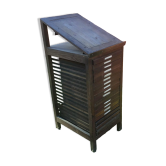 Wooden printer's cabinet with drawer lockers