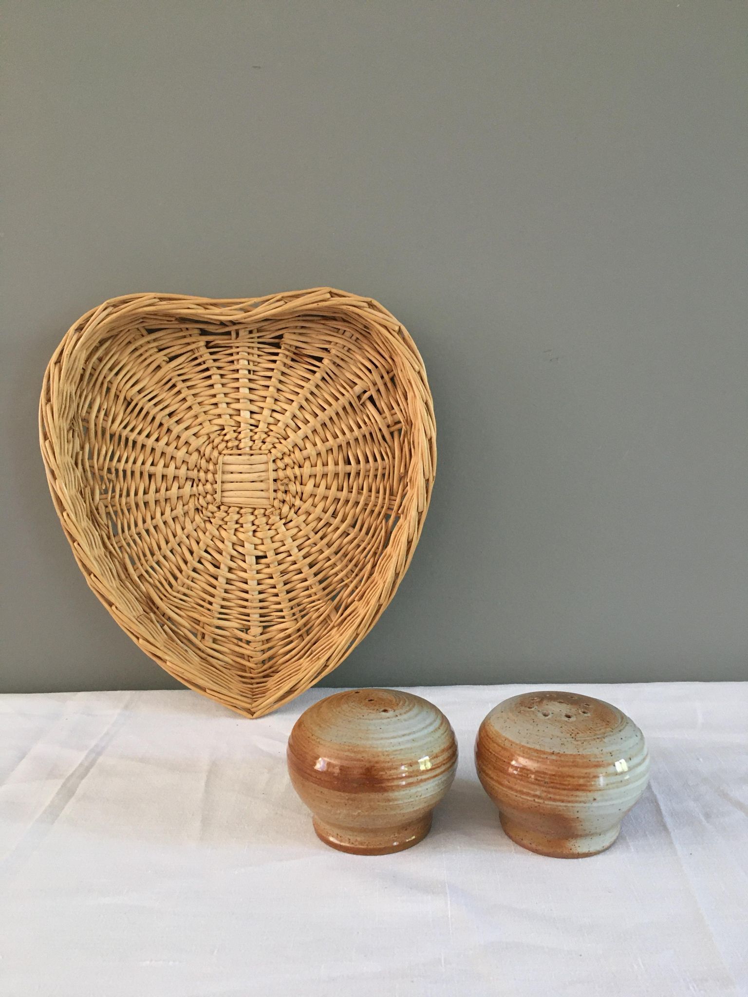 Vintage salt and pepper shaker in sandstone