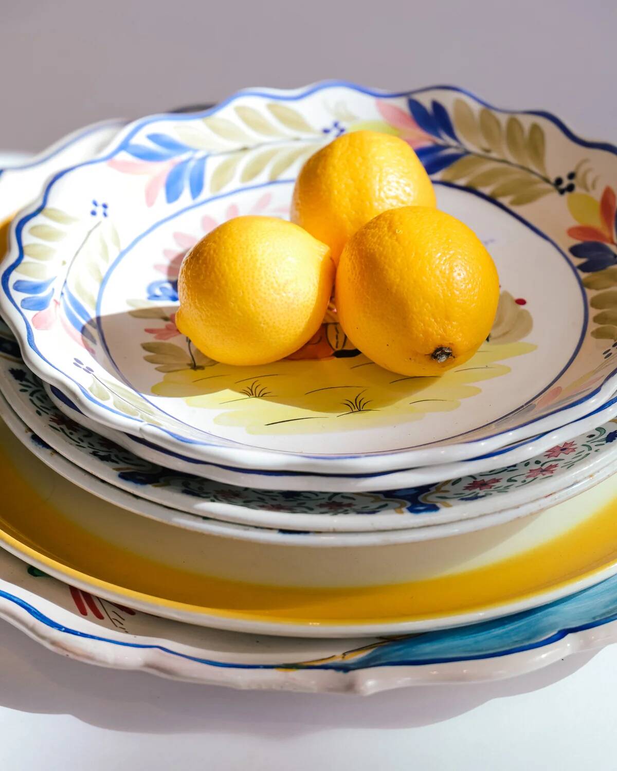 Set of two vintage majolica plates, Mister and Missus.