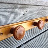 Three-headed wooden patere / vintage 60s-70s