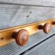 Three-headed wooden patere / vintage 60s-70s