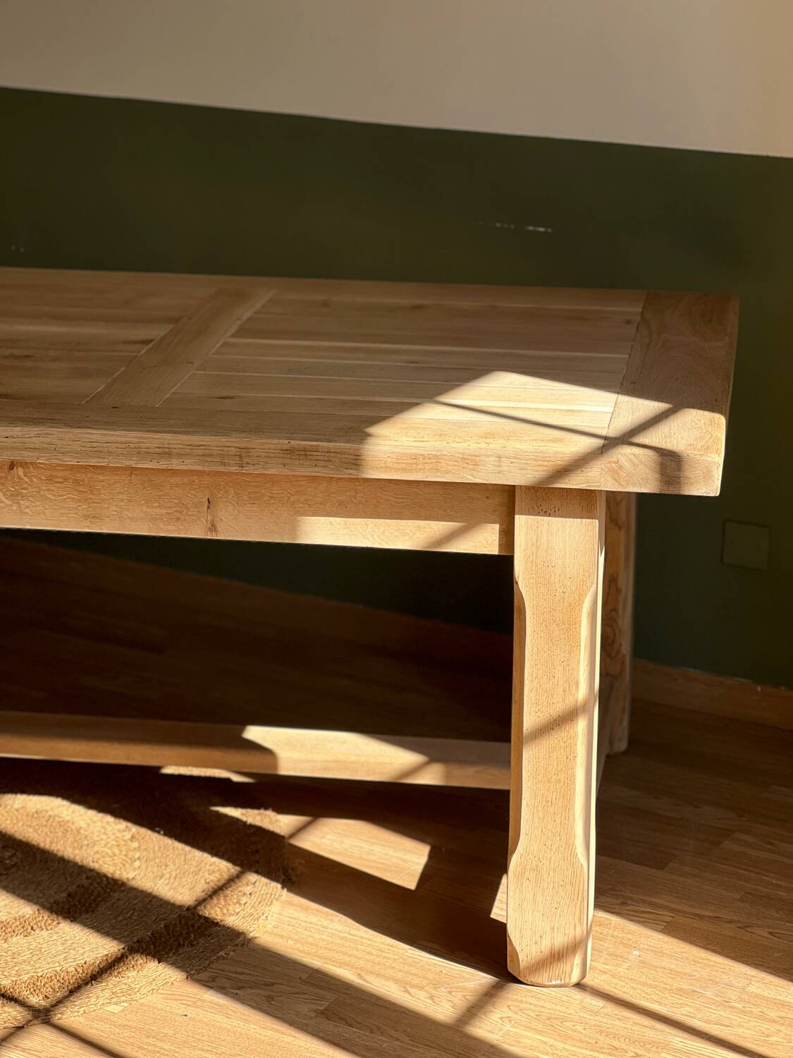 Large farmhouse table in solid oak – 230 cm