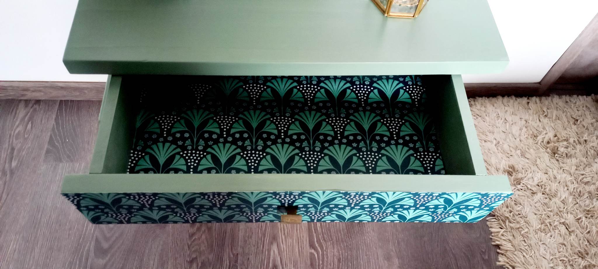 Vintage bedside table revamped