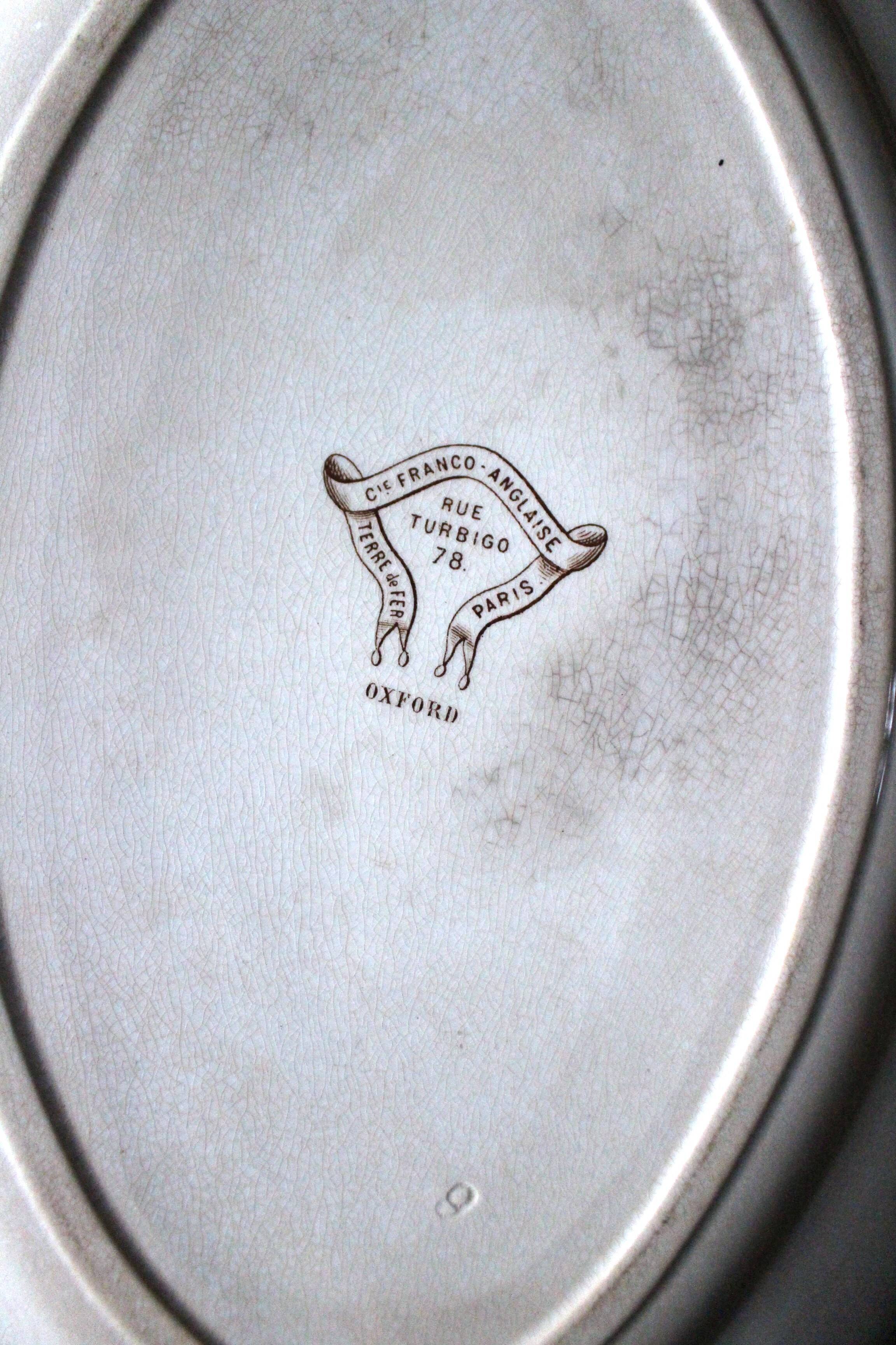 Oval sepia Oxford ironstone plate