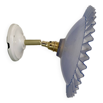 Vintage blue plastic lampshade wall light