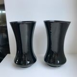 pair of black opaline vases early twentieth century