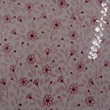 Set of 9 dessert plates in earthenware of Sarreguemines - Décor of pink flowers - 1970