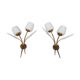 Lot de 2 appliques laiton et verre ciselé
