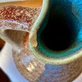 Pitcher and its 6 small ceramic cups sign Accolay