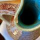 Pitcher and its 6 small ceramic cups sign Accolay