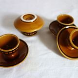 4 Longchamp glazed ceramic egg cups from the 70s