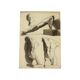 Large Academic Drawing Renée Belvaux (1903-1984) Male Nude 85x60cm