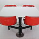 Osvaldo Borsani contemporary table and 4 build in chairs for Tecno, 1970s
