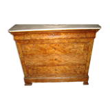 Louis Philippe period chest of drawers in walnut bramble on oak frame