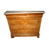 Commode d'époque Louis Philippe en ronce de noyer sur ossature chêne