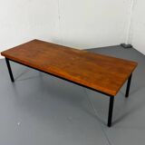 Minimalistic Mid Century Modernist Teak and Steel Coffee Table, 1960s