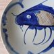 Ancienne Assiette Porcelaine A Poisson Koi Chinoise Signé