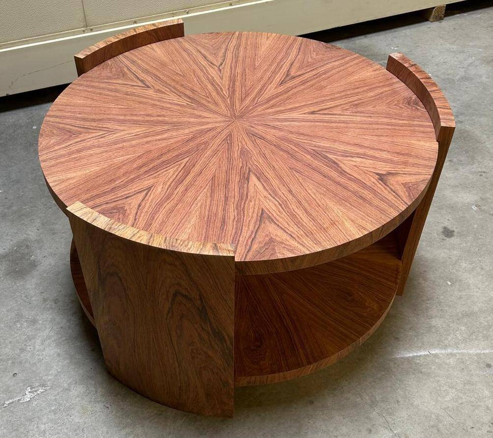 Round coffee table in rosewood