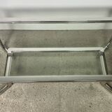 Table basse rectangulaire chromé style vintage 70'S