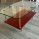Table basse vintage verre et laiton