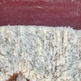 Beni Ouarain rug 300x200 cm – Thick ivory wool, diamond patterns