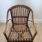 Fauteuil en rotin vintage enfant