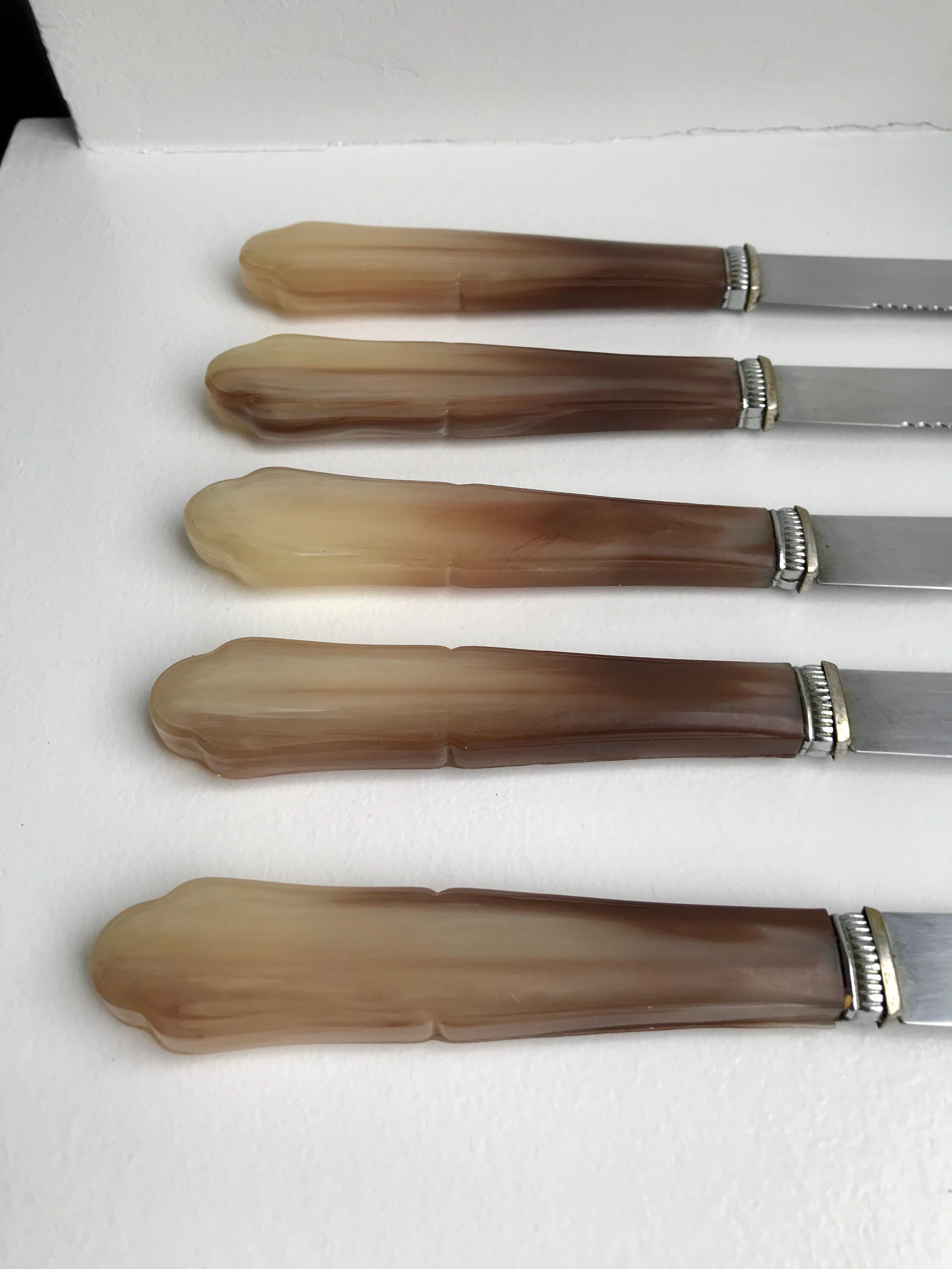 Set of 5 vintage tooth knives 70s