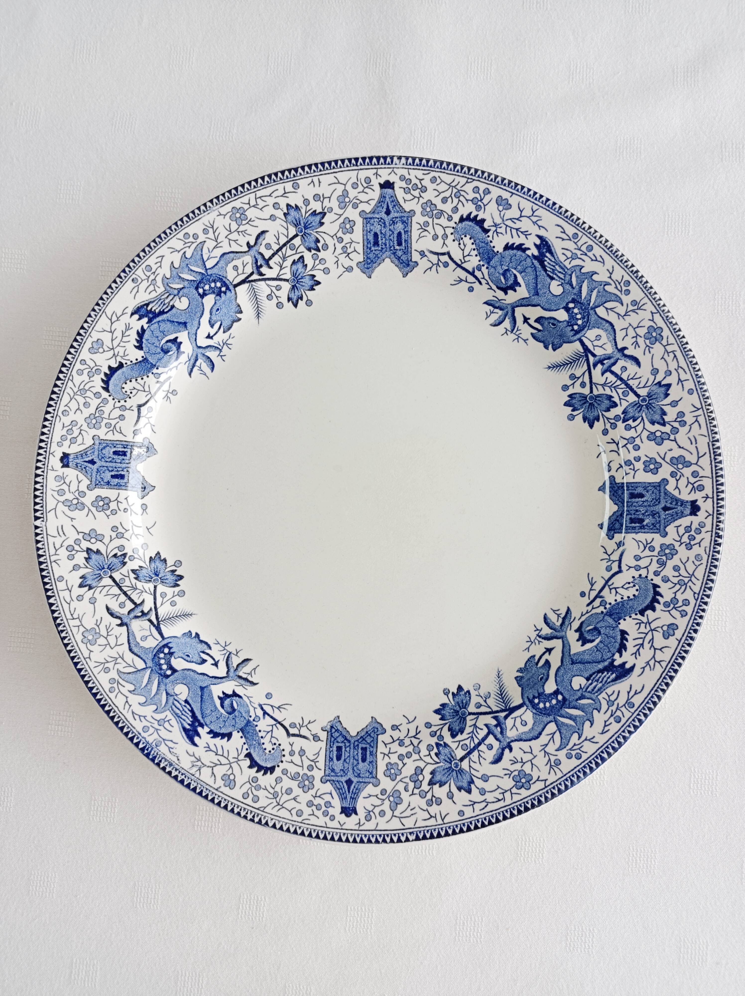 Round dish La Louvière Dragon
