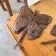 Set of 2 butterfly wall decorations sculptures 1900