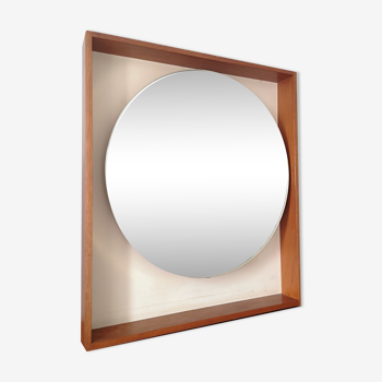 illuminated round Scandinavian mirror, 1970