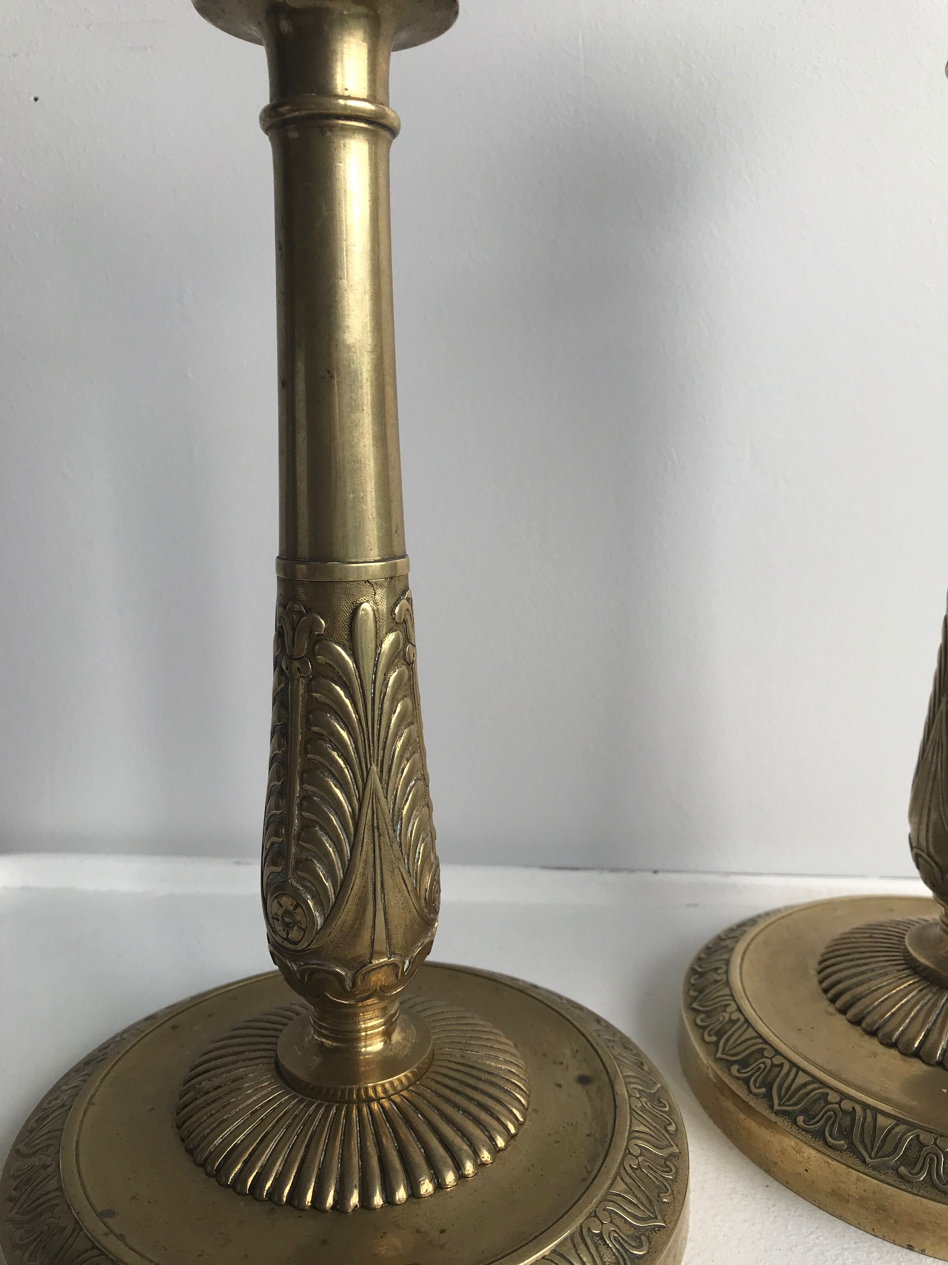 Set of 2 brass candlesticks