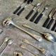 68-piece silver-plated and black ebony cutlery set with 4 velvet cases