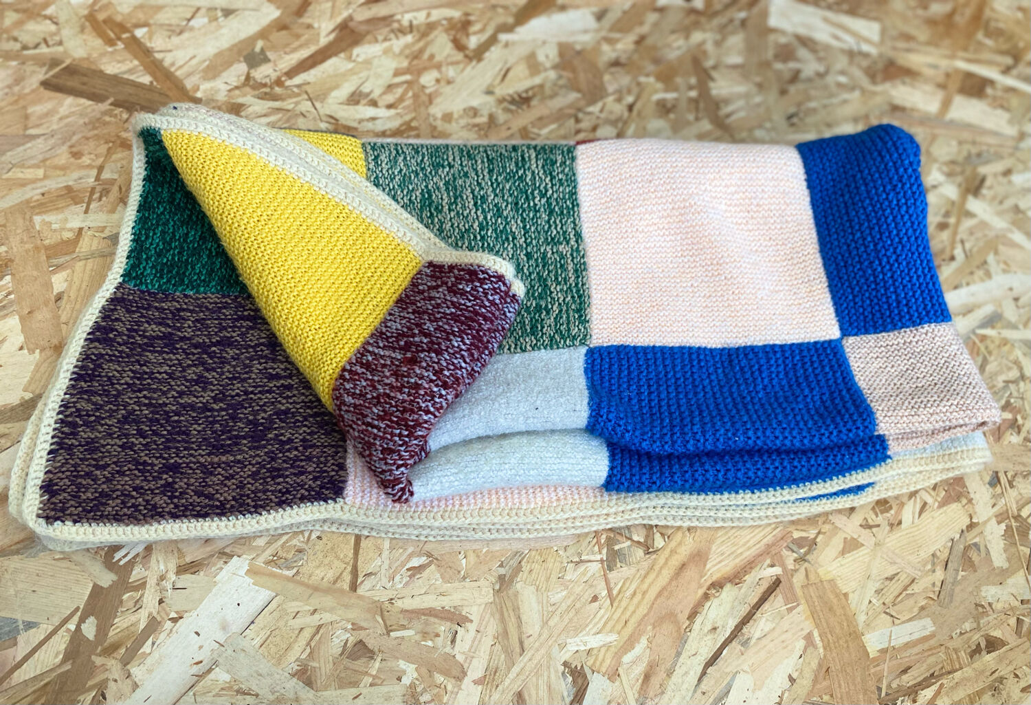 Wool patchwork blanket