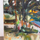 Path under the pines, oil painting on canvas