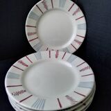 6 Sarreguemines earthenware dessert plates Neuilly model