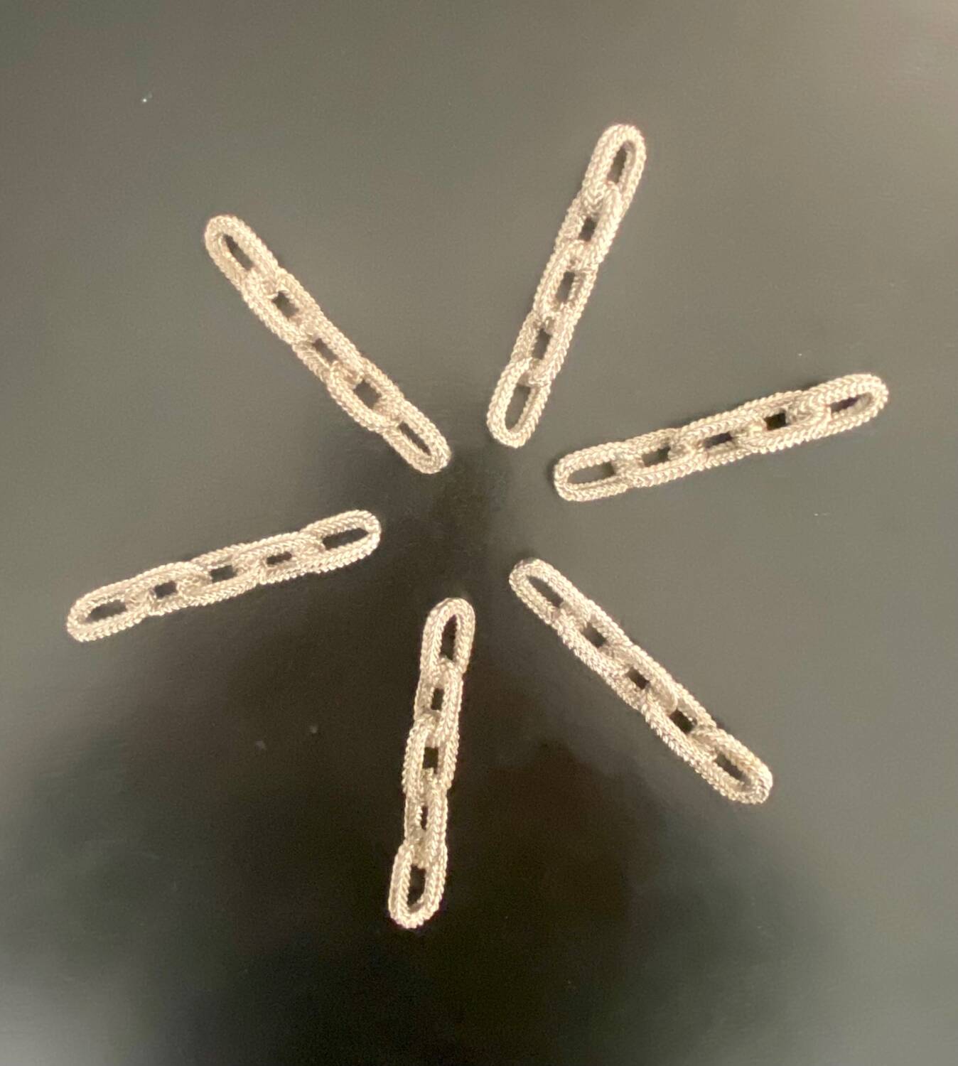 6 knife holders, table jewelry, metal chain shape