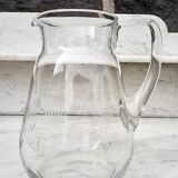 Chiseled glass pitcher
